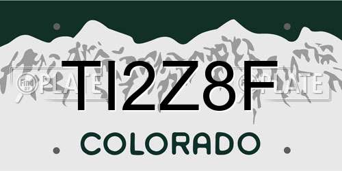 TI2Z8F Colorado License Plate