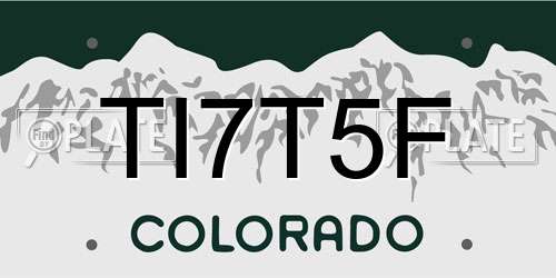TI7T5F Colorado License Plate