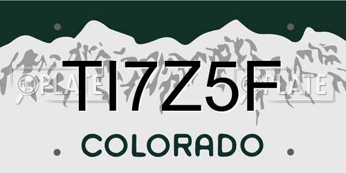 TI7Z5F Colorado License Plate