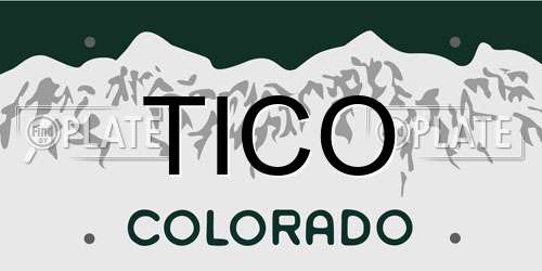 TICO Colorado License Plate