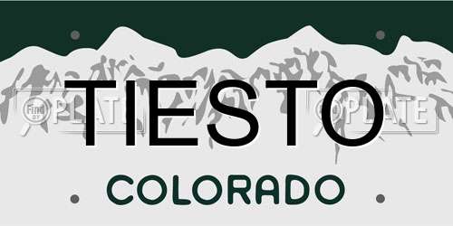 TIESTO Colorado License Plate