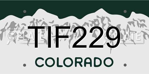 TIF229 Colorado License Plate