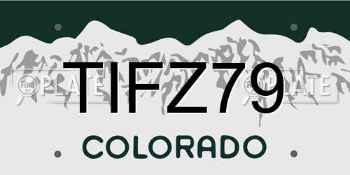 TIFZ79 Colorado License Plate