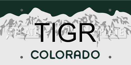 TIGR Colorado License Plate