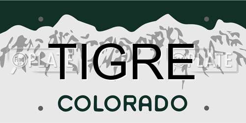 TIGRE Colorado License Plate