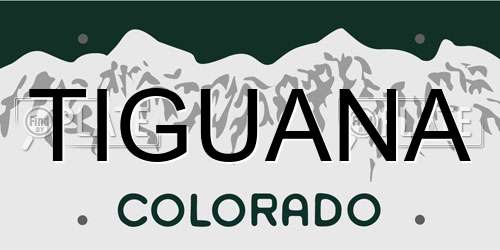 TIGUANA Colorado License Plate