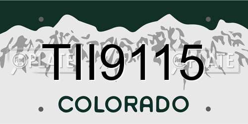 TII9115 Colorado License Plate