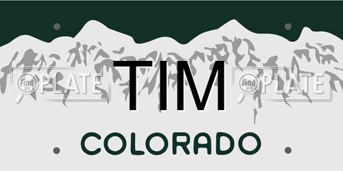 TIM Colorado License Plate