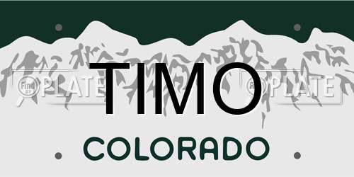 TIMO Colorado License Plate