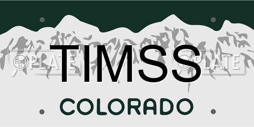 TIMSS Colorado License Plate