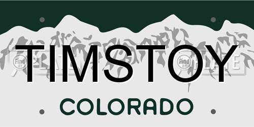 TIMSTOY Colorado License Plate