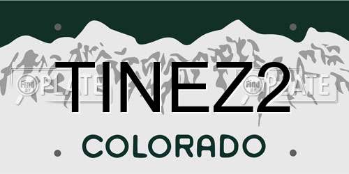 TINEZ2 Colorado License Plate