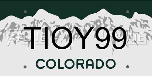 TIOY99 Colorado License Plate