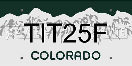 TIT25F Colorado License Plate