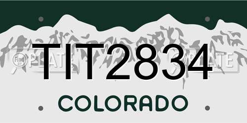 TIT2834 Colorado License Plate