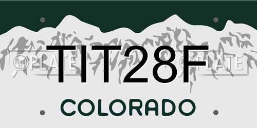 TIT28F Colorado License Plate