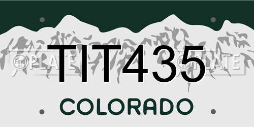 TIT435 Colorado License Plate