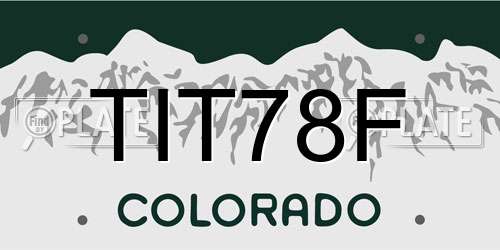 TIT78F Colorado License Plate