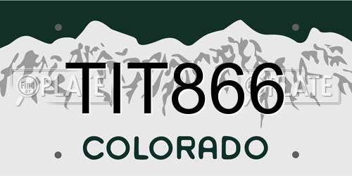 TIT866 Colorado License Plate