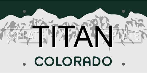 TITAN Colorado License Plate