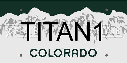 TITAN1 Colorado License Plate