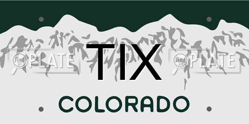 TIX Colorado License Plate