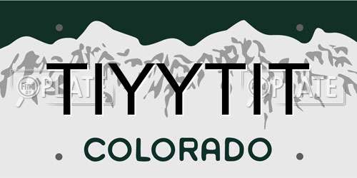 TIYYTIT Colorado License Plate