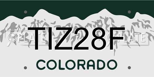 TIZ28F Colorado License Plate