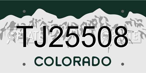 TJ25508 Colorado License Plate