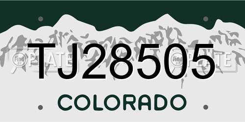 TJ28505 Colorado License Plate