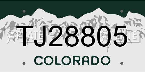 TJ28805 Colorado License Plate