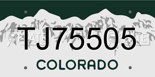 TJ75505 Colorado License Plate