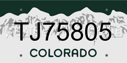 TJ75805 Colorado License Plate