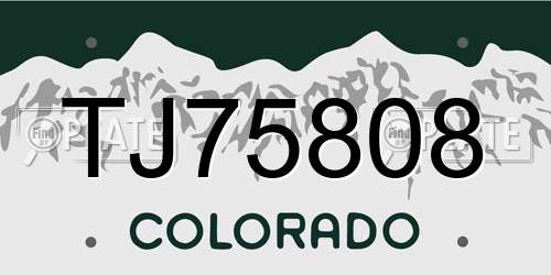 TJ75808 Colorado License Plate