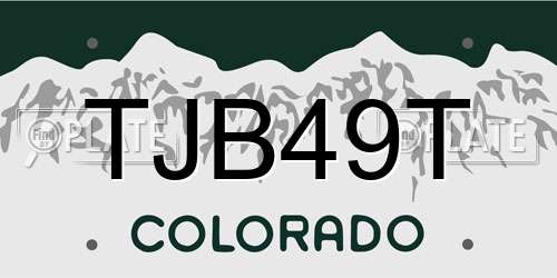 TJB49T Colorado License Plate