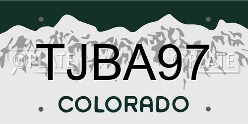 TJBA97 Colorado License Plate