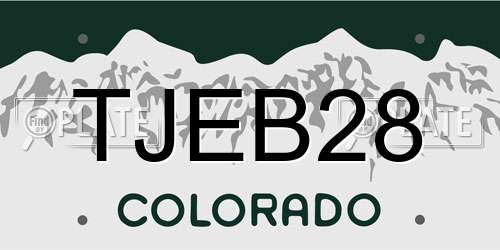 TJEB28 Colorado License Plate