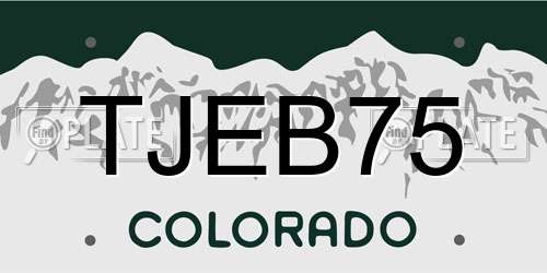 TJEB75 Colorado License Plate