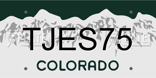 TJES75 Colorado License Plate