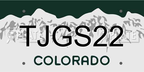 TJGS22 Colorado License Plate