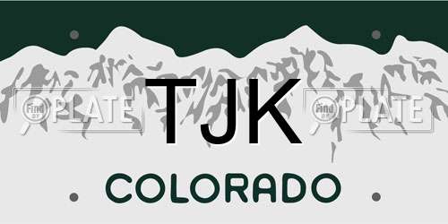 TJK Colorado License Plate