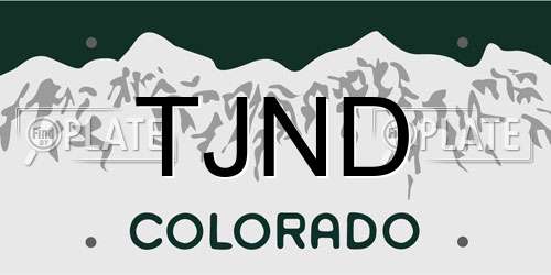 TJND Colorado License Plate
