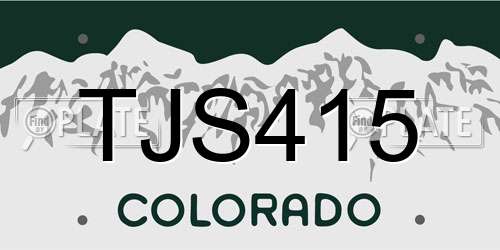 TJS415 Colorado License Plate