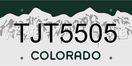 TJT5505 Colorado License Plate