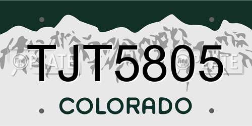 TJT5805 Colorado License Plate