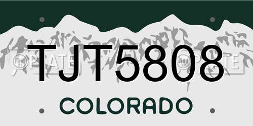 TJT5808 Colorado License Plate