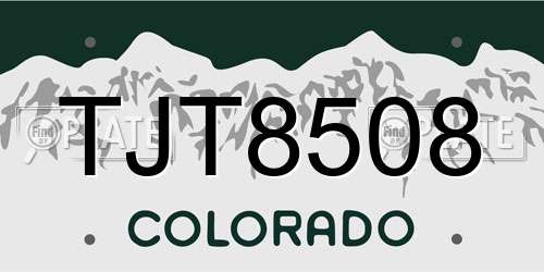 TJT8508 Colorado License Plate