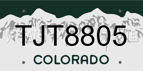 TJT8805 Colorado License Plate