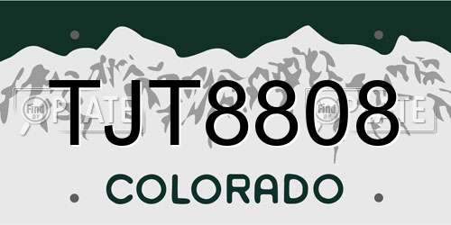 TJT8808 Colorado License Plate