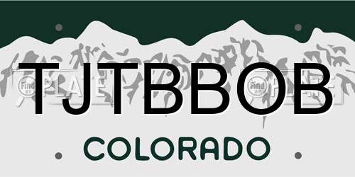 TJTBBOB Colorado License Plate